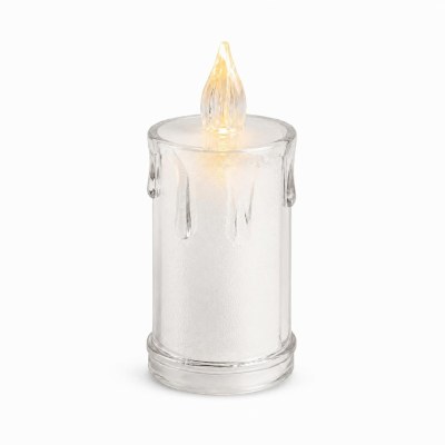 6.5" LED Clear Drip Acrylic Candle