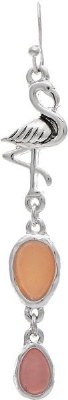 Silver Pink Flamingo Drop Earrings