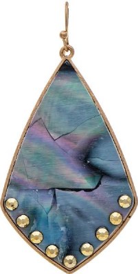 Gold Abalone Diamond Shape Earrings