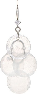 Silver White Capiz Dangle Earrings