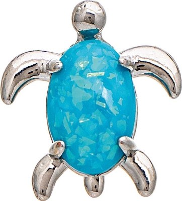 Silver Blue Turtle Earrings