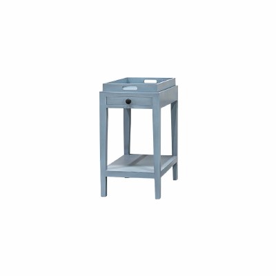 15" Blue One Drawer Tray End Table