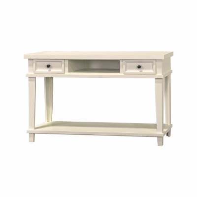 56" White Two Drawer One Shelf Console Table