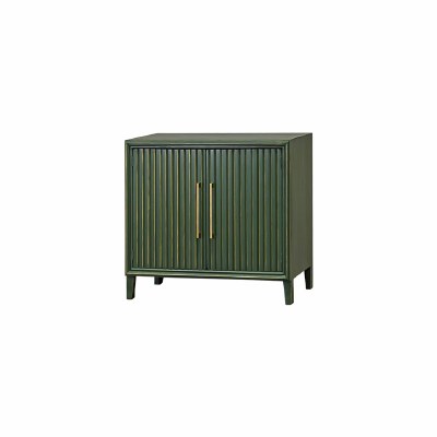37" Dark Green Two Ribbed Doors Cabinet