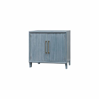 37" Ocean Blue Two Ribbed Doors Cabinet