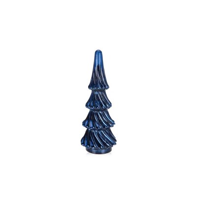 15" Dark Blue Glass Tree