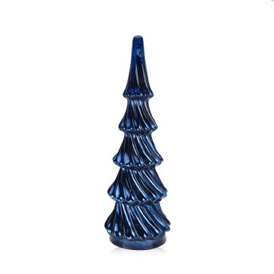 21" Dark Blue Glass Tree