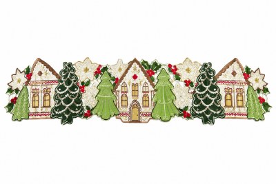 72" Gingerbread House Table Runner
