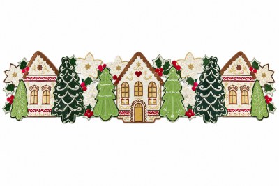 36" Gingerbread House Table Runner