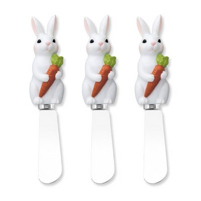 Set of Three 5" White Bunny Spreaders