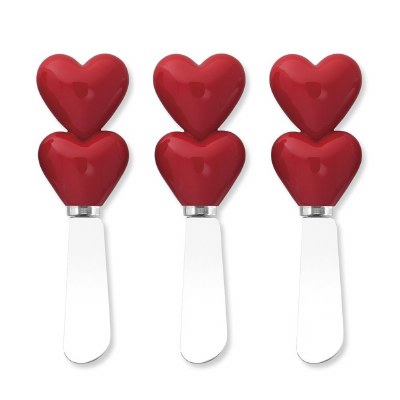 Set of Three 5" Red Heart Stack Spreaders