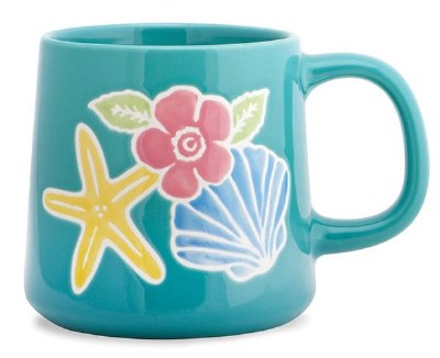 16 Oz Multicolor Flower Shell Art Mug