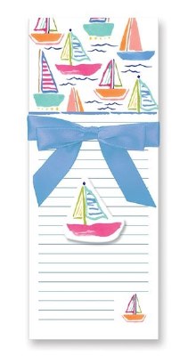 9" x 4" Multicolor Sailboats Magnetic Pad