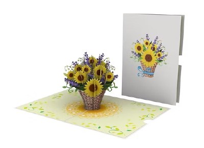 Pop Up Sunflowers in Vase Card