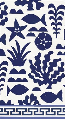 8" x 5" Blue Grecian Coast Lunch Napkins