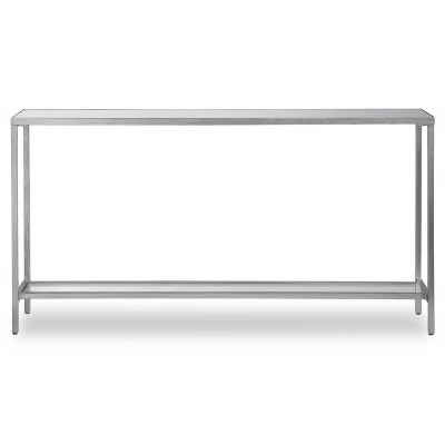 20" Silver Mirror Metal Console