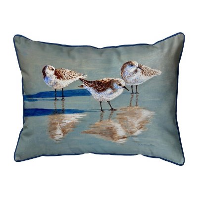 11" x 14" Three Sanderlings Decorative Coastal Indoor/Outdoor Pillow