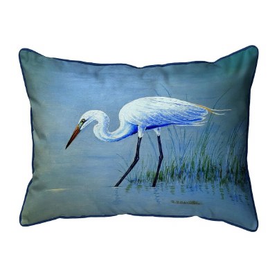 11" x 14" Egret Hunting Decorative Coastal Indoor/Outdoor Pillow