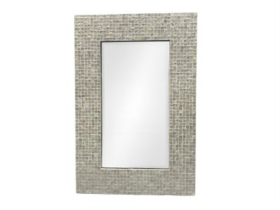 36" x 24" Cream Capiz Mosaic Wall Mirror