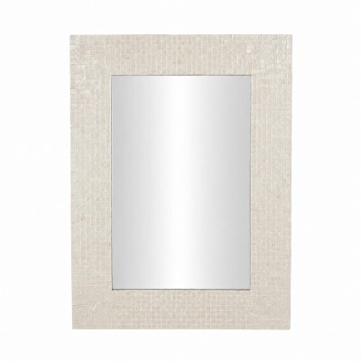 48" x 36" Cream Capiz Mosaic Wall Mirror