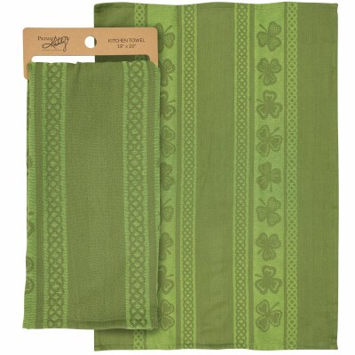 20" x 20" Green Shamrock Kitchen Towel