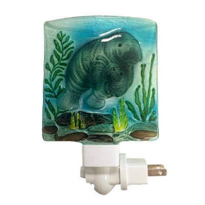 4" Manatee & Baby Glass Nightlight