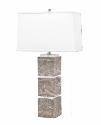 31" Gray Stone Night Light Table Lamp