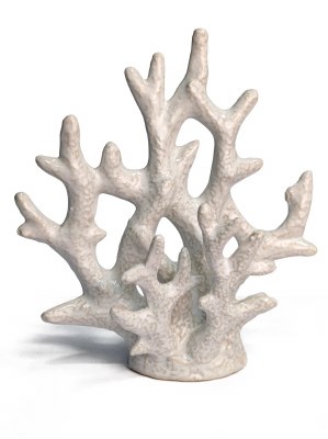 8" Faux White Ceramic Coral