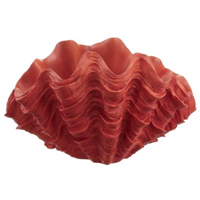 11" Coral Clam Polyresin Vase