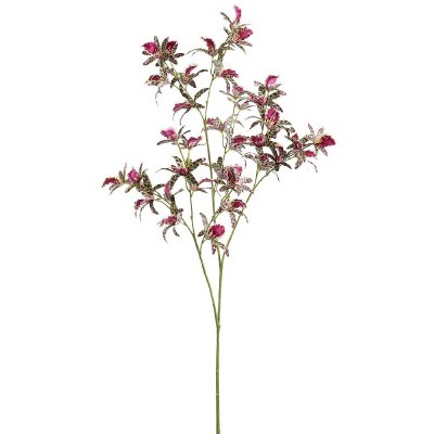 39" Faux Burgundy and Green Dendrobium Spray