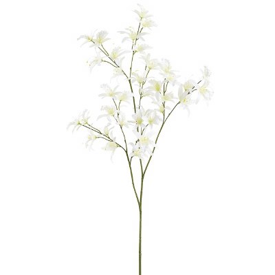 39" Faux Cream Dendrobium Spray