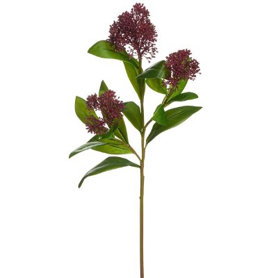 22" Faux Burgundy Skimmia Spray