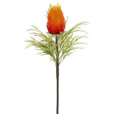 34" Faux Orange Banksia Spray