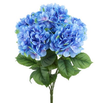 18" Faux Blue Hydrangea Bush
