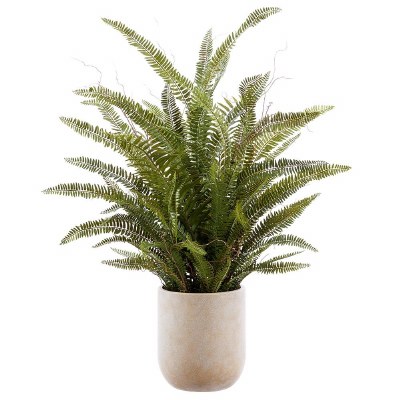 49" Faux Green Boston Fern in a Beige Pot