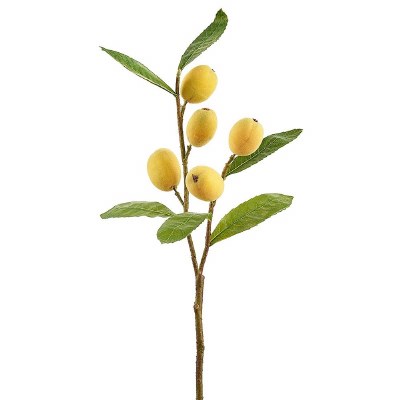 30" Faux Yellow Loquat Fruit Spray
