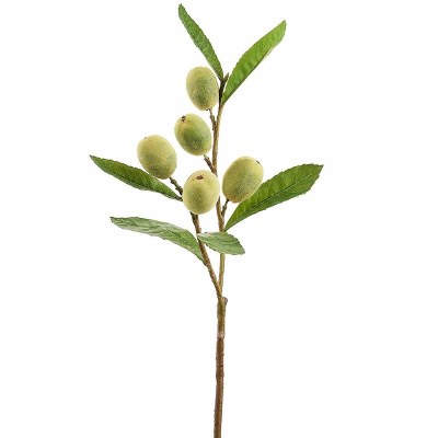 30" Faux Green Loquat Fruit Spray
