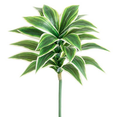 16" Faux Green and White Cordyline Spray
