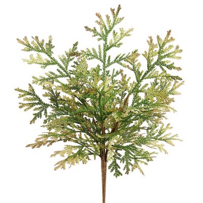 18" Faux Green Moss Bush Spike