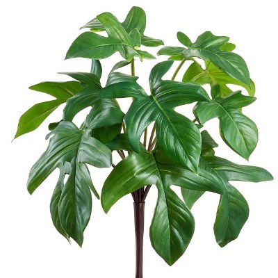 18" Faux Green Florida Philodendron Bush
