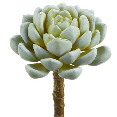 5" Faux Green and Gray Large Hen & Chicks Pick