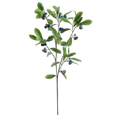 39" Blue Photinia Berry Spray