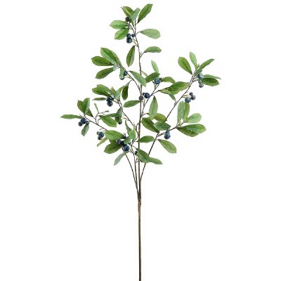 47" Blue Photinia Berry Spray
