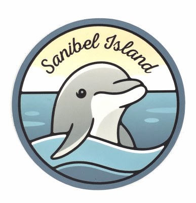 3" "Sanibel Island" Dolphin Sticker