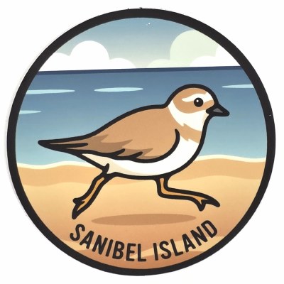 3" "Sanibel Island" Plover Sticker