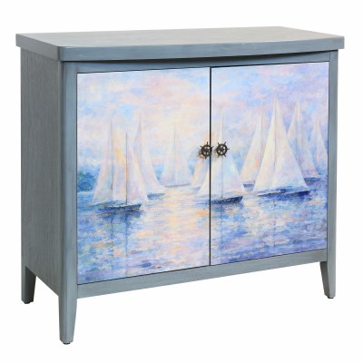 38" Blue Two Door Sailboat Cabinet