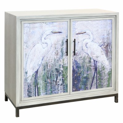38" White Two Door Egret Cabinet