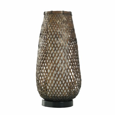 18" Brown Rattan Uplight