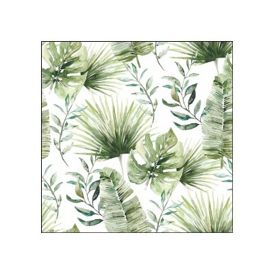 5" Sq Jungle Leaves Beverage Napkins