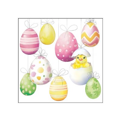 5" Sq Hanging Easter Eggs Beverage Napkins